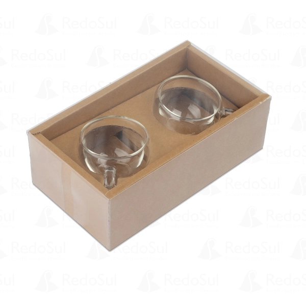 Conjunto de Xícaras Personalizadas de Vidro Borossilicato 